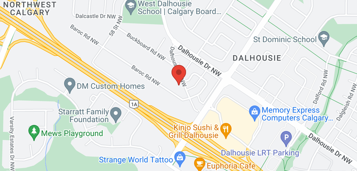 map of 129 DALHOUSIE RD NW